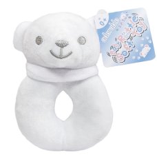 RT21-W: White Bear Rattle Toy